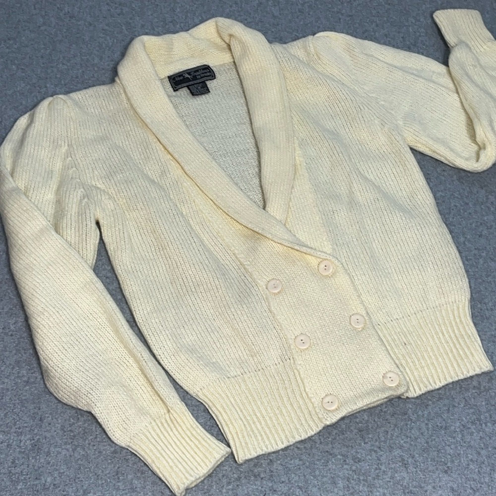 Vintage Cardigan Sweater Medium New Traditions By Brooks Preppy Cottage Academia